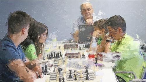 ElizbarUbilava entrenando jovenes academia ajedrez madrid